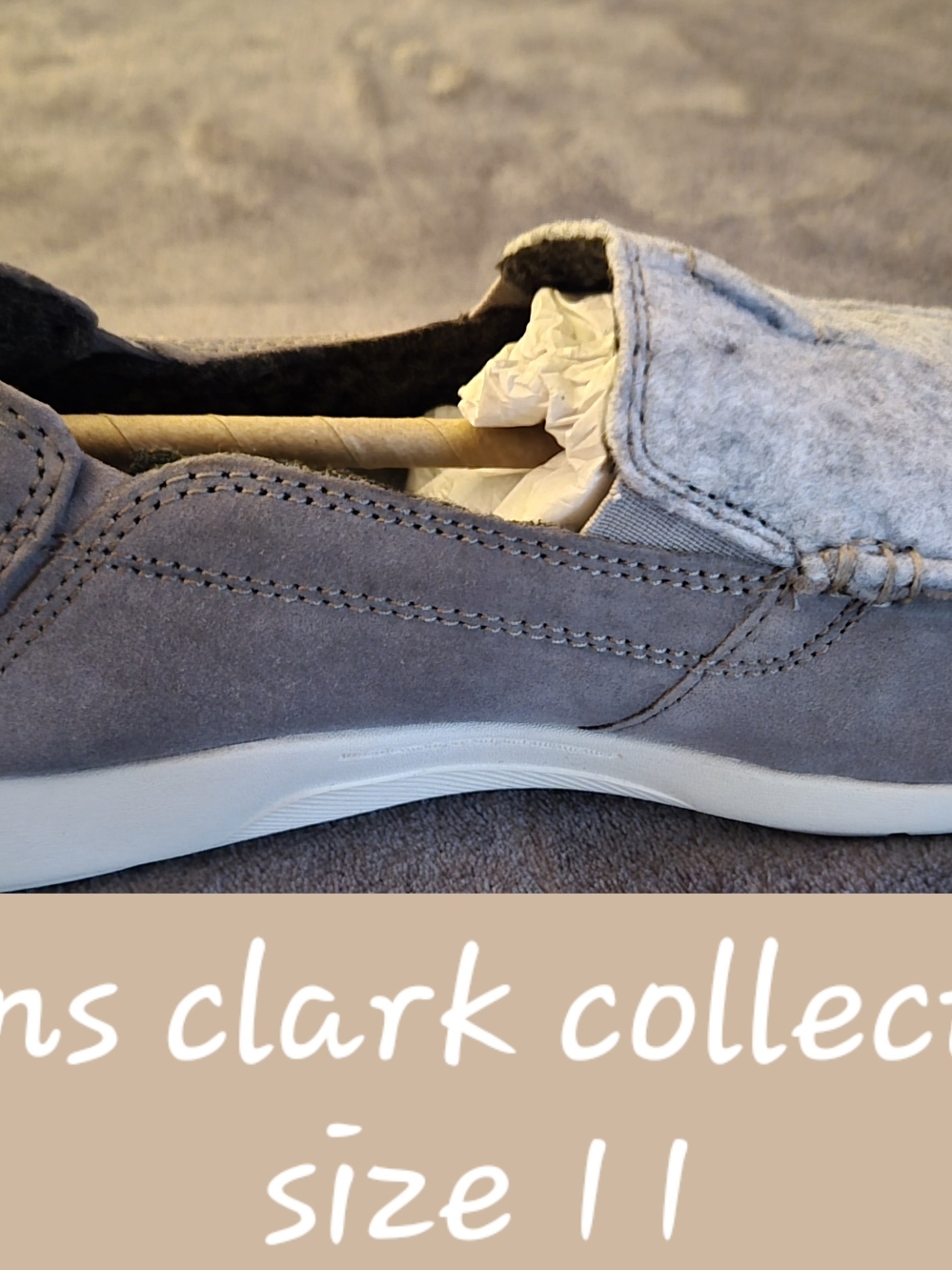 Clarks Gray Slip-On Loafers